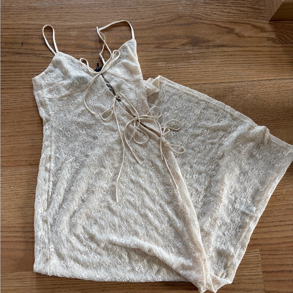 Lioness Ivory Lace Cutout Maxi Dress - Picture 2 of 3